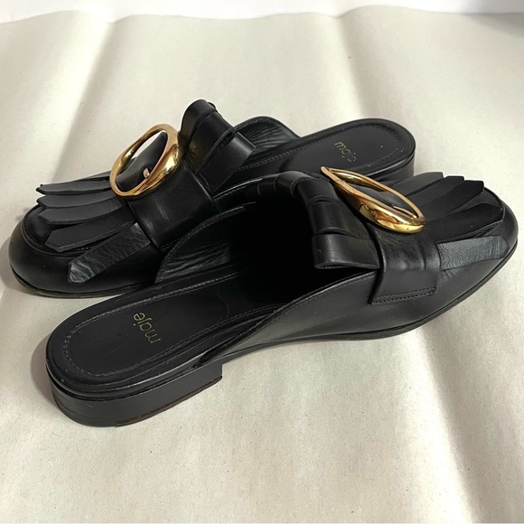 MAJE Women’s Black Leather Mules - Picture 6 of 11